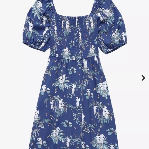 Box Lunch Exclusive Studio Ghibli Princess Mononoke Kodama Print Smock Dress M - Picture 1 of 17